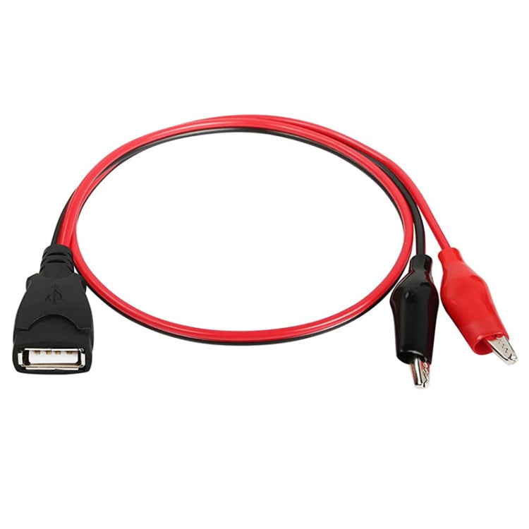 USB-A Female To 2 x Crocodile Clip Power Connection Extension Cable, Length: 0.5m, USB-A Female USB-A Female To 2 x Crocodile Clip Power Connection Extension Cable, Length: 0.5m, USB-A Female